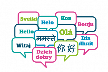 Image with speech bubbles - lots of languages