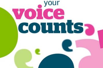 'Your voice counts' graphic