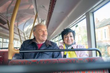 Older couple on the bus