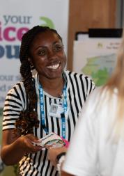 Healthwatch staff member speaking with a member of the public